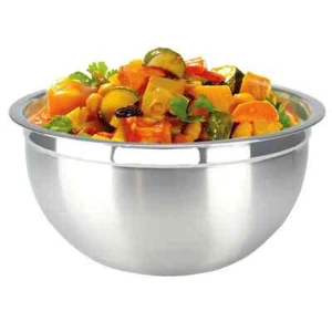 Deep Mixing Bowl Stainless Steel Flat Base Small Medium Large Metal Salad German - Picture 1 of 28