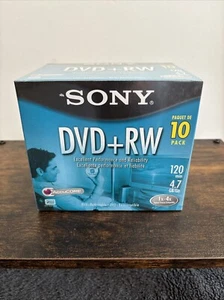 Sony DVD + RW 10 Pack Rewriteable DVD Discs 4.7GB 120 Minutes - Picture 1 of 1