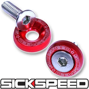2 PC RED 5MM WINDSCREEN FENDER WASHER BOLT KIT FOR MOTORCYCLE WINDSHIELD M8 - Picture 1 of 1