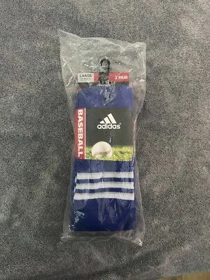 阿迪达斯,Rivalry 深蓝色 OTC 棒球袜,2 件装 大号鞋码 9-13 — 第 1/4 张图片