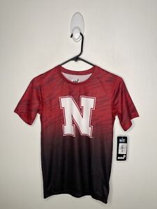 University Of Nebraska Cornhuskers Shirt Boys Sizes Red Active Wear Short Sleeve