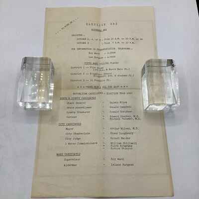 Gloversville 1965 Ciudad de Nueva York y Estado Elecciones Día Republicano Barrio Candidatos + Mapa - Imagen 1 de 4