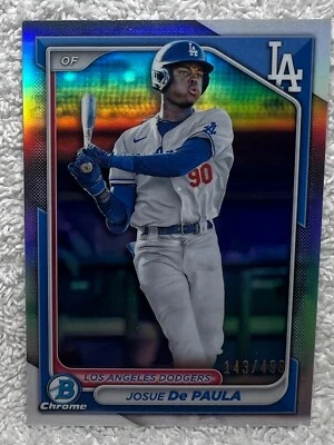 2024 Bowman Chrome Prospects Refractor #BCP-12 Josue De Paula /499 Dodgers - Image 1 of 3