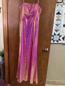 City Triangle Sz 11 Iridescent Pink Formal Ball Mermaid Gown Mardi Gras Prom R27 - Picture 1 of 6