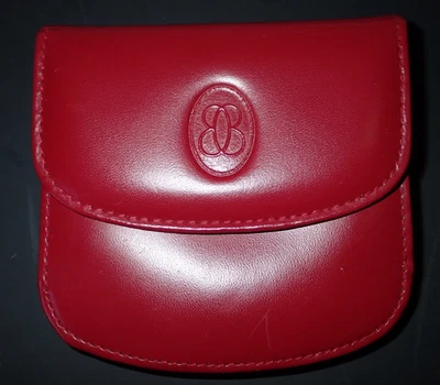 Mini billetera de cuero rojo Buxton de colección para monedas y tarjetas de crédito cierre a presión Foto 1 de 4
