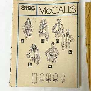 Vintage McCall's Sewing Pattern #8196 Misses' Vest Size 16 Uncut No Package - Picture 1 of 3