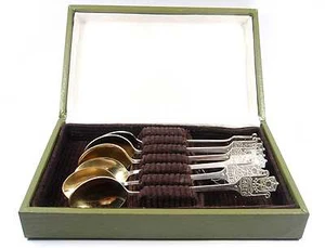 1970 URSS Rusia VOLGA Juego de 6 cucharas de té en caja - Imagen 1 de 6