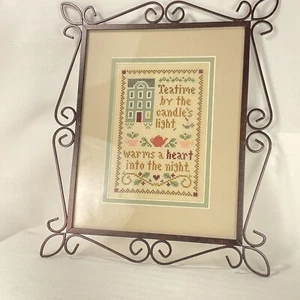 Regalo Tea Lovers Metal Enmarcado Hilo Contado Sentimiento Punto de Cruz Decoración Cabaña - Imagen 1 de 4