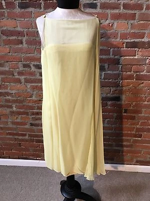 Vestido Vintage Wilson Folmar Línea A Amarillo Gasa Sin Mangas Años 60 Cóctel 6 Foto 1 de 4
