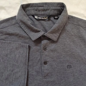 Travis Mathew Mens Size S Gray Short Sleeve Pima Cotton Polyester Blend Polo - Picture 1 of 9