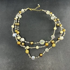 18” Gold Tone Beaded Necklace - Picture 1 of 4