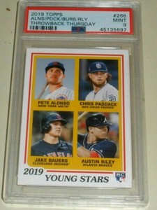 Pete Alonso RC 2019 Topps Throwback Thursday Rookie Card#266 PSA9!NY Mets 1B RC