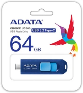ADATA UC300 64 GB, USB-Stick dunkelblau/hellblau, USB-C 3.2 Gen 1 - Bild 1 von 1