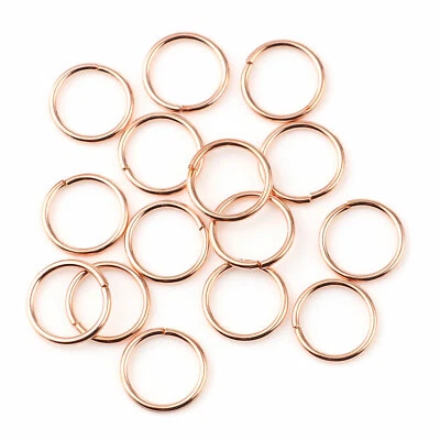 JULZ BEADS Jump Rings Open Rose Gold Plated - 5mm x 0.6mm - 100 pcs - Jewellery Making