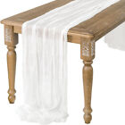 Pleated Table Runner Semi-Sheer Gauze Table Setting Table Runner Tablecloth