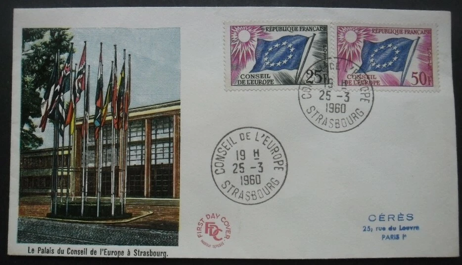FRANCE FDC Conseil de l'Europe 25-03-1960 Strasbourg - Photo 1/1