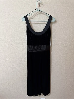 Nuevo con etiquetas Vestido Sandra Darren Terciopelo Negro Talla 6 Fiesta Vacaciones Babydoll Y2K Whimsigoth Foto 1 de 4