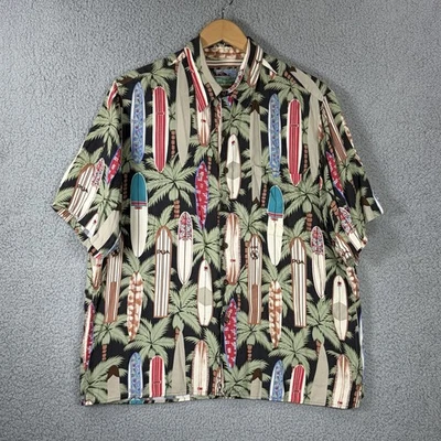 Reyn Spooner гавайский серфинг доска вискоза рубашка мужская большой тропический серфинг винтажный - Изображение 1 из 4