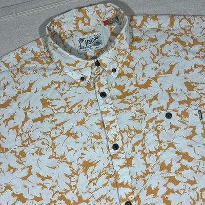Howler Brothers Mens XL Button Down Shirt Orange Floral Abstract Heed The Call - Image 1 of 4