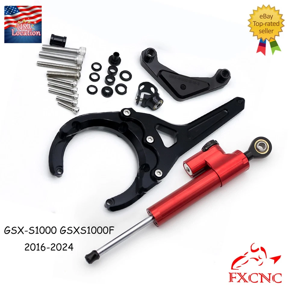 For Suzuki GSX-S1000 GSXS1000F 2016-2025 CNC Steering Damper Mount Kit 2018 2023 - Image 1 of 4