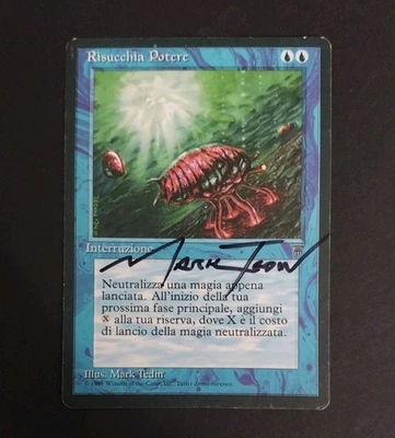 MTG - Magic: The Gathering - Mana Drain - Legends (LP) (ITALIAN) (SIGNED) - Image 1 of 4