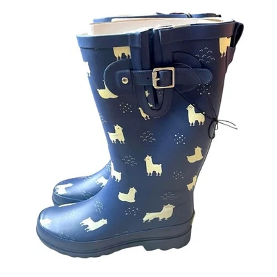 Botas de Lluvia Western Chief No Problama Azul Llama Nuevas con Etiquetas Talla 6 Foto 1 de 4