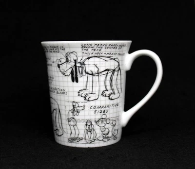 Фарфоровая кофейная чайная кружка Disney Sketchbook Pluto Character Construction Design - Изображение 1 из 4
