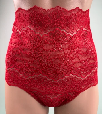 Tanga/cuerda Victoria's Secret floral de encaje cintura alta roja talla S nueva con etiquetas Foto 1 de 4