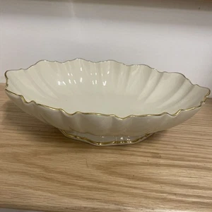 Lenox Symphony Centerpiece Oval 24k Gold Trim Footed Bowl Porcelain - Picture 1 of 8