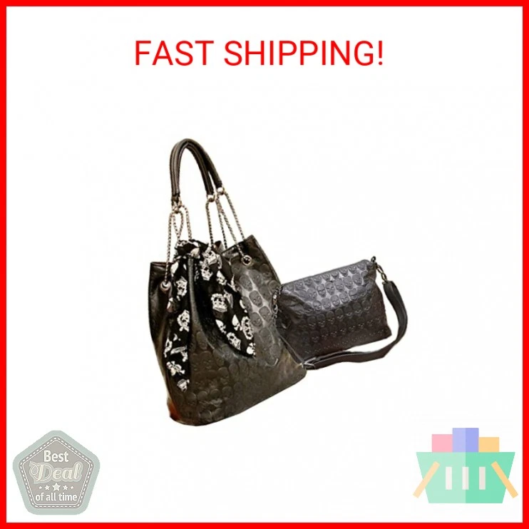 Womens Skull Print PU Leather Hobo Tote Shoulder Bag Punk Handbag Gift Rocker