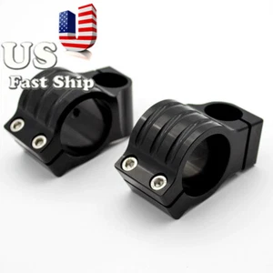Regular 2Pcs Black 41mm Clipons Fork Ear Clamp Motorcycle Mount Brackets Clamp - Picture 1 of 10