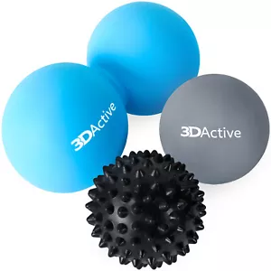 3DActive Massage Ball Set for Deep Tissue Muscle Massage Mobility Recovery - Picture 1 of 1