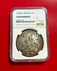 1898B GREAT BRITAIN SILVER TRADE DOLLAR NGC ORIGINAL CHOPMARKED - Bild 1 von 2