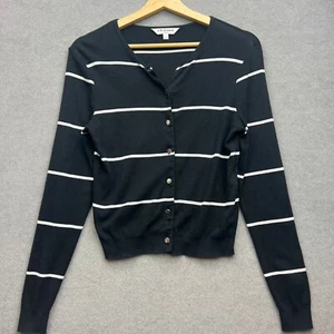 LK Bennett Cardigan Small Black Striped Short Black Knit CD Mallory RRP £99 Chic - Picture 1 of 10