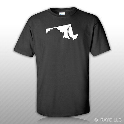 Maryland Shaped T-Shirt Tee Shirt S M L XL 2X...