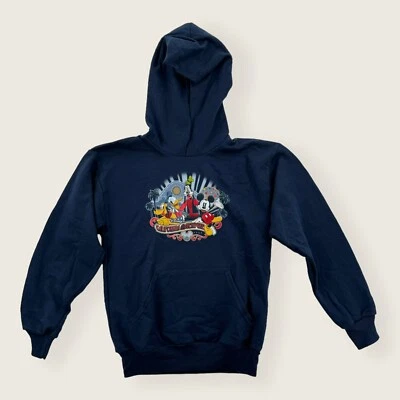Sudadera con capucha vintage Disney California Adventure para niños sudadera azul grande pulóver Foto 1 de 4