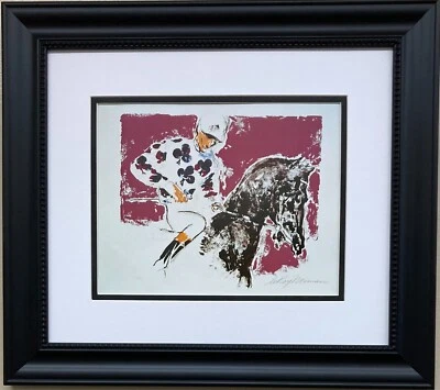 LeRoy Neiman "Jockey Suite - Clubes '72" impresión artística enmarcada personalizada caballo ecuestre Foto 1 de 3