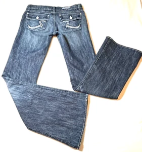 Rock & Republic Jeans Women's Size 29 Dark Wash Flap Pocket Flare Bootcut Y2K - Picture 1 of 11