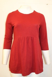 Ex-Seasalt Red 3/4 Sleeved Scoop Neck Tunic Top-UK16 - Picture 1 of 5