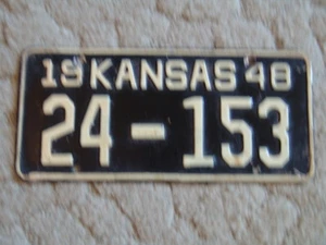 ANTIQUE 1948 KANSAS LICENSE TAG/PLATE #24-153 - Picture 1 of 2