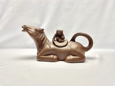 RARE Vintage Chinese Yixing Zisha Horse With Monkey Teapot