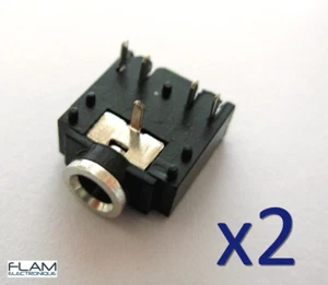 2x Connecteur à souder Jack 3,5mm audio femelle/ 2x Female Jack connector 5 pins - Foto 1 di 7