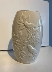 Lenox China Vase, Oval With Bird Pattern Embossed - Picture 1 of 4