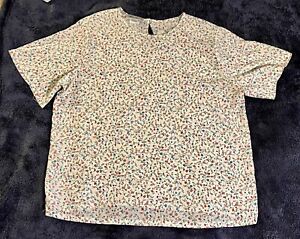 Kathy Lee Top Womens Multicolored Floral Pullover Blouse Sz 18 (454.E)