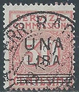 1925 REGNO SERVIZIO COMMISSIONI USATO 1 LIRA SU 30 CENT - RE31-10 - Picture 1 of 1