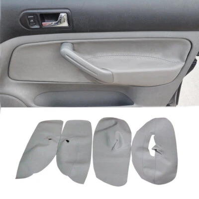 Cubierta de cuero para panel de puerta interior gris 4 piezas para VW Bora Jetta Golf MK4 1998-2005 Foto 1 de 4
