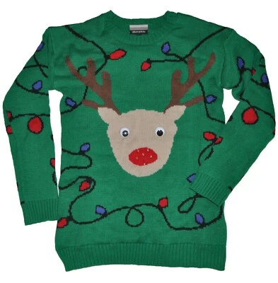 Suéter Allison Brittney Para Mujer Iluminado Rojo Nariz Reno Feo Navidad Verde Foto 1 de 3