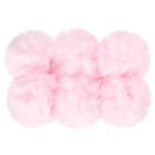 Kunstpelz Pompons für Hüte, 6 Stück flauschige weiche Pelzbälle, Pink