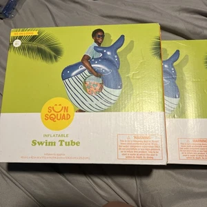 Neu 2er Pack Sun Squad aufblasbare Schwimmschlauch - Wal - Bild 1 von 6