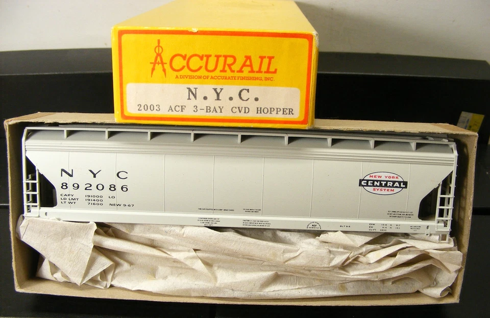 Kit de coche tolva cubierta de 3 bahías New York Central ACF escala HO PRECISAIL #2003 Foto 1 de 1